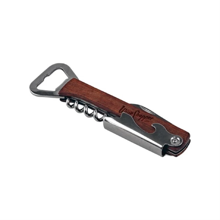 5 1/4" Lux Wooden Bottle Opener & Wine Corkscrew 1