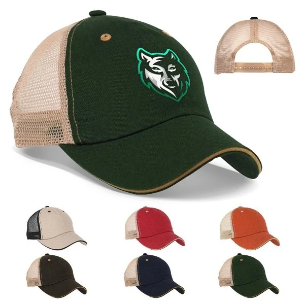 Two Tone Washed Trucker Cap 22.8 Inches 1