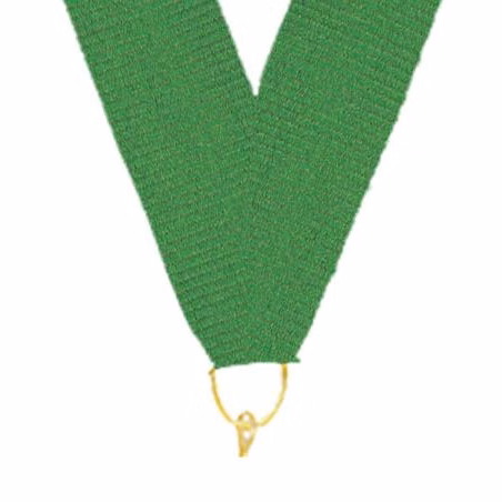 0.875" x 30" Green Snap Clip Stock Ribbon