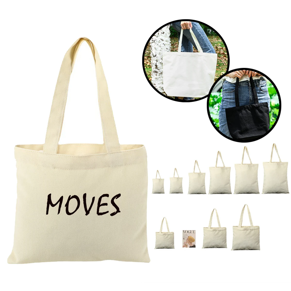 One-Shoulder Cotton And Linen Handbag, custom tote bag with logo imprint 1
