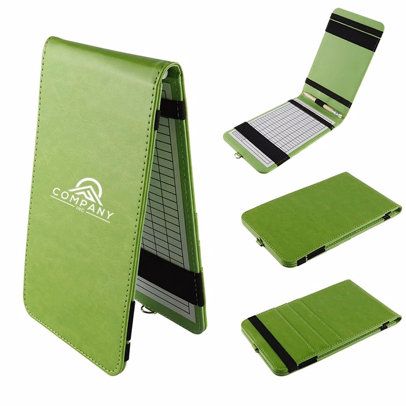 Pu Leather Golf Scorecard Holder With Pen