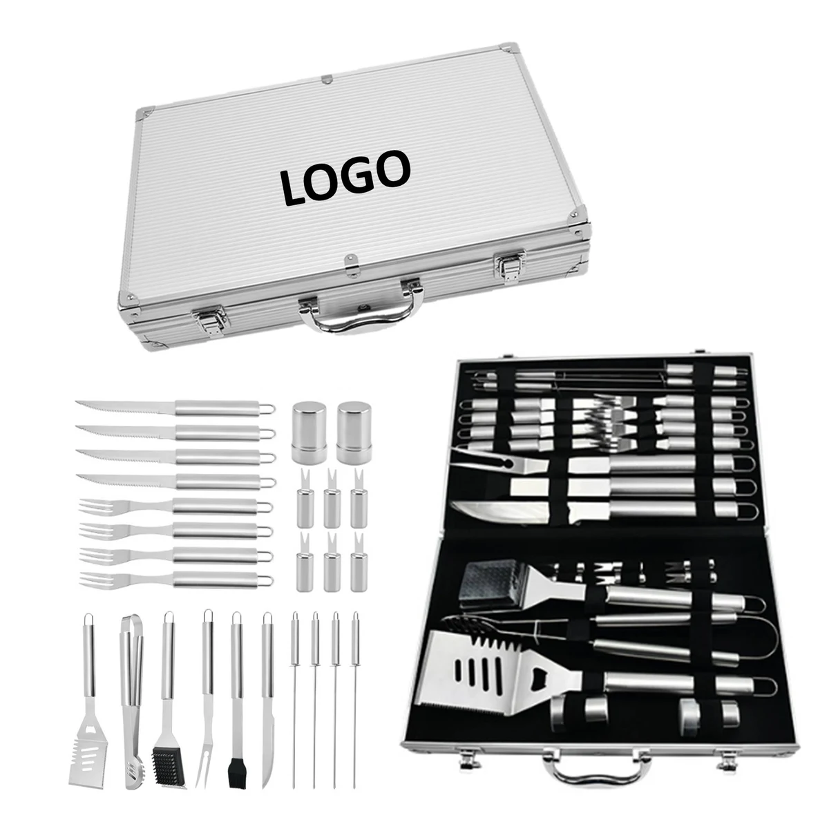 26-Piece BBQ Stainless Steel Tools 1