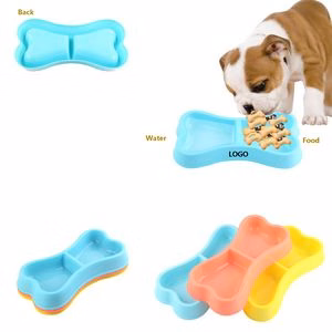 Bone Shaped Pet Bowl Food Tray