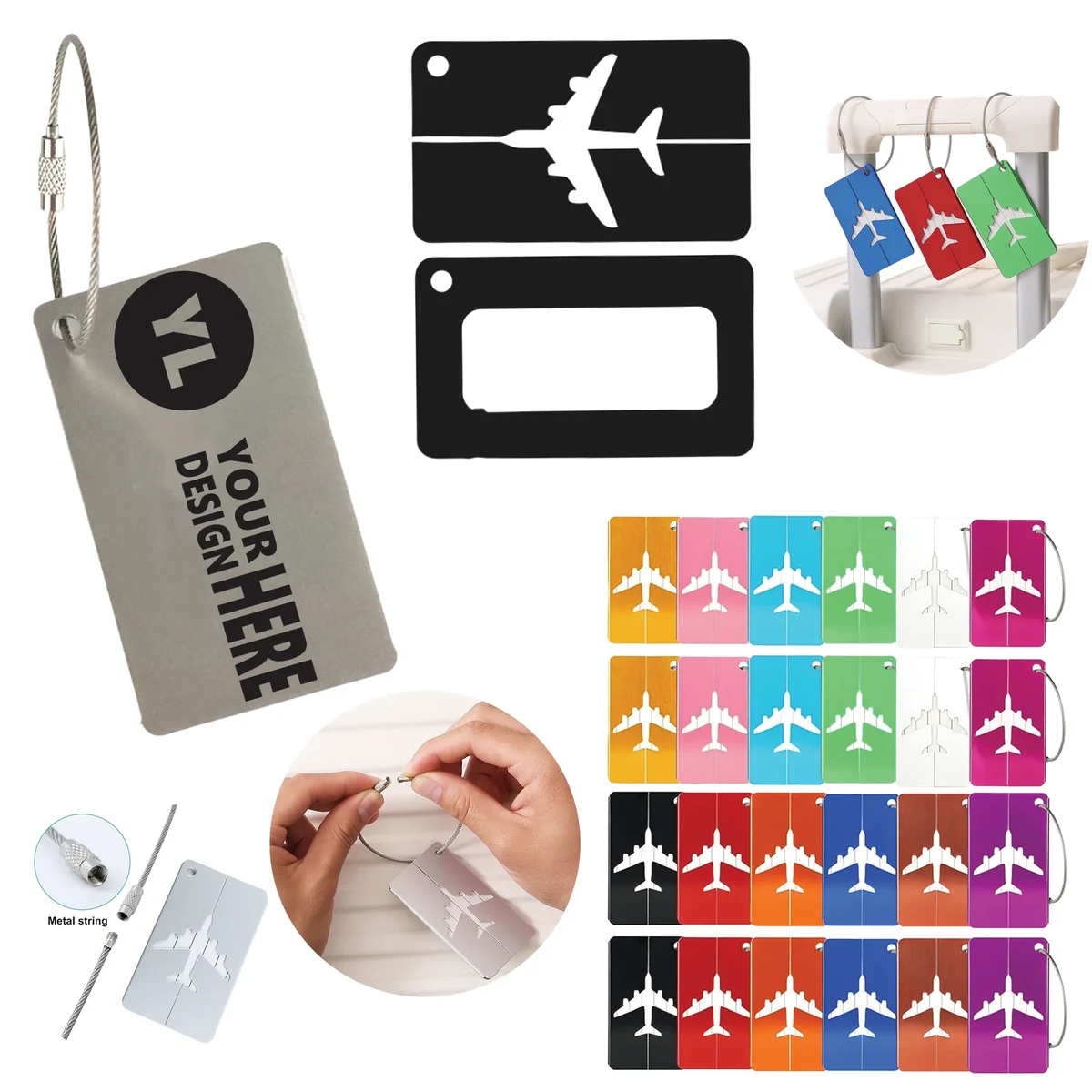 Airplane Aluminum Luggage Tag 1