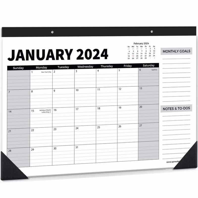 18-Month Desk Calendar