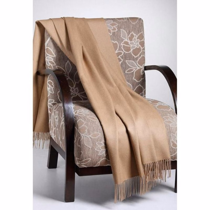 CLOSEOUT - Light Brown Alpaca Wool Throw Blankets