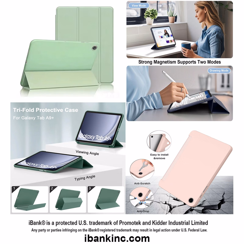 iBank ® Smart Cover Case compatible with Galaxy Tab A9+/A9 Plus 11 inch