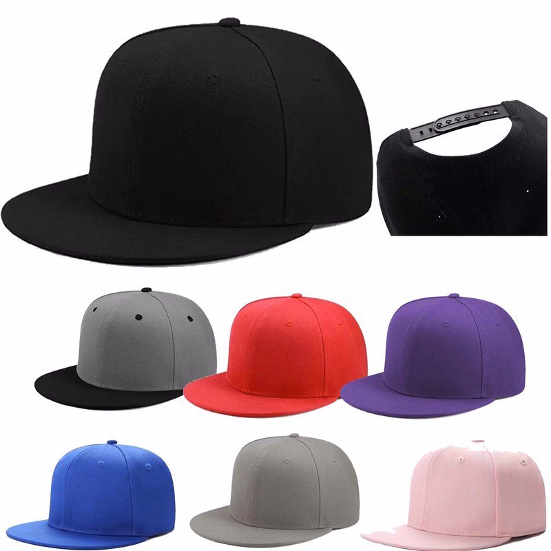 Snapback Six-panel Flat Brim Cap