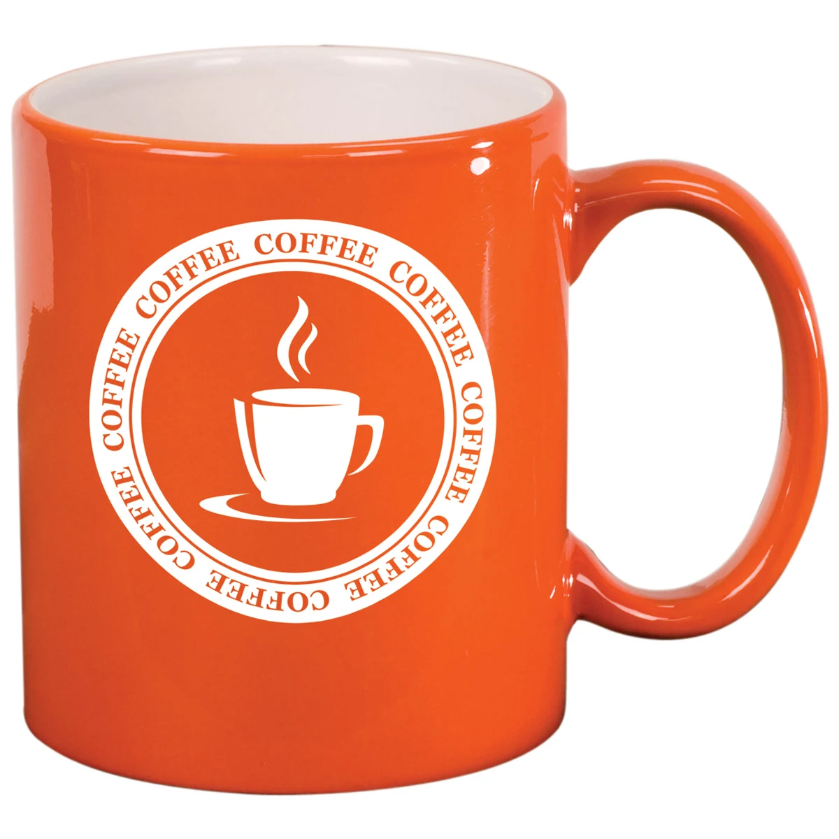 11 Oz. Orange Ceramic Round LazerMug 1