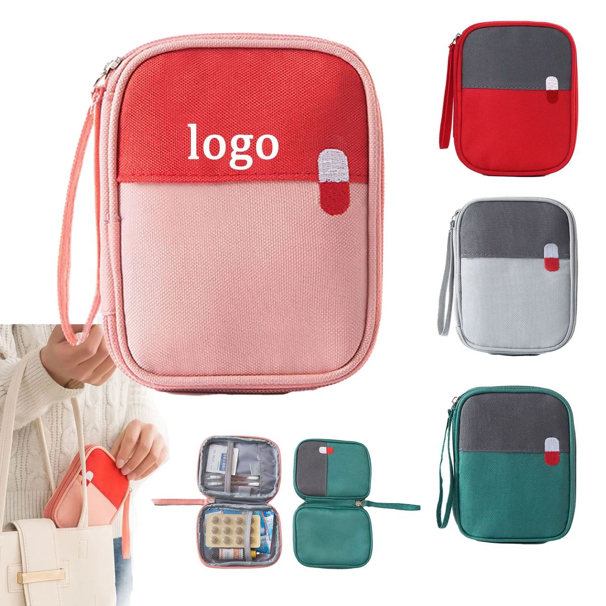 MOQ 30 Portable Medical Bag 4.3"L x 5.5"W x 0.8"H 1