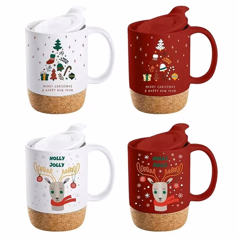Valentine's Day Christmas Ceramic Coffee Mug With PP Lid