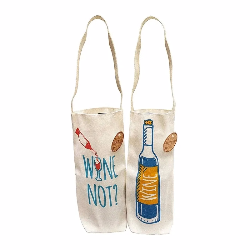 Custom Recycled Canvas Wine Tote Bag