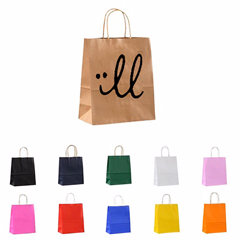Colored Kraft Custom Paper Shopping Bag