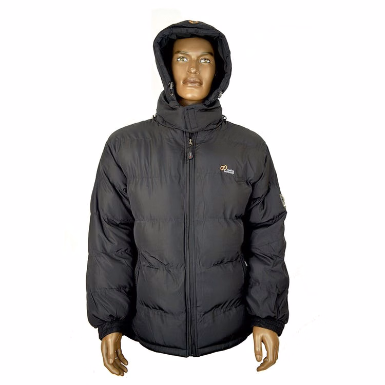 Men's Bubble Jackets - Medium Black Fleece Lined