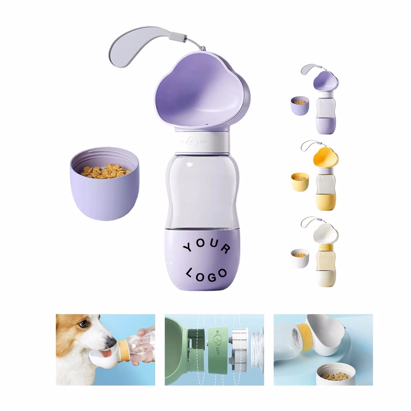 Dual Chamber Dog Bottle with Food and Water Storage