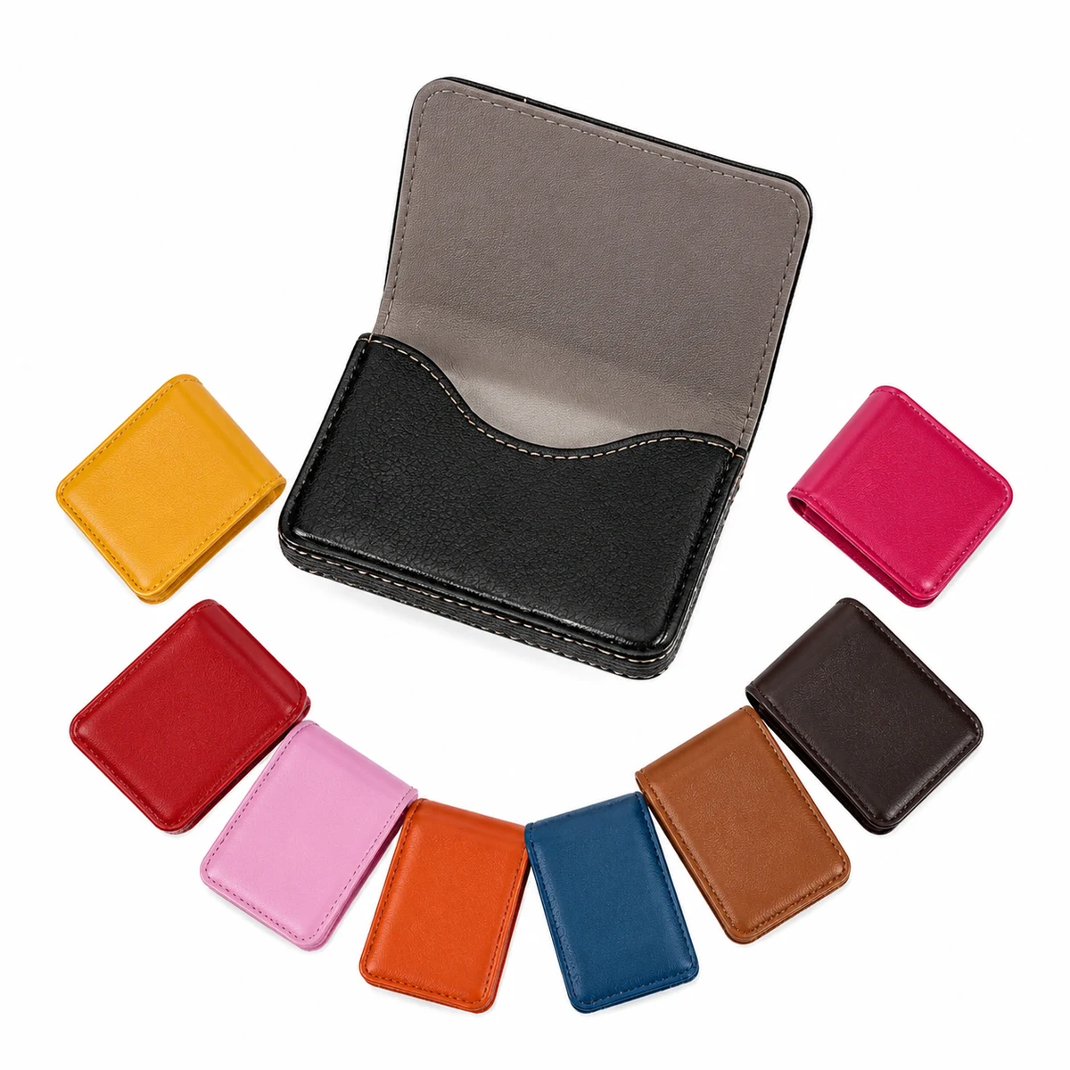 Faux Leather Magnetic Business Card Case 1