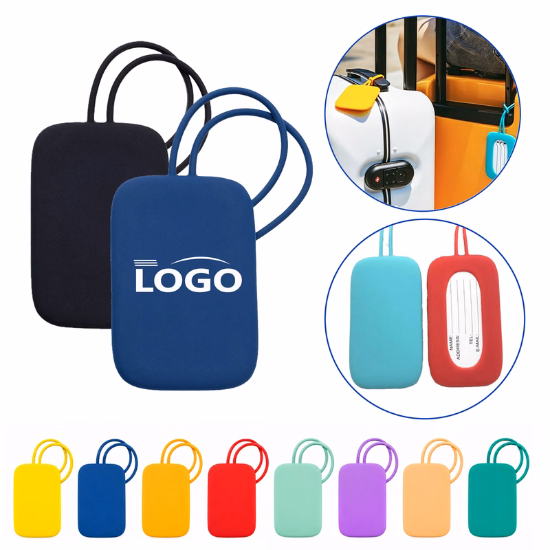 Custom Silicone Bag Tag With ID Insert MOQ25