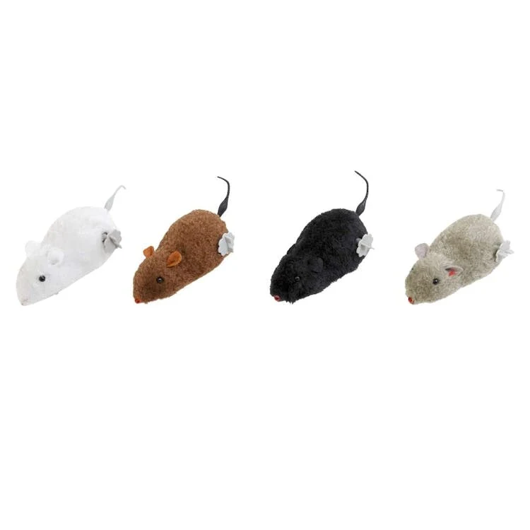 Wind Up Furry Mice Cat Toys - Assorted 1
