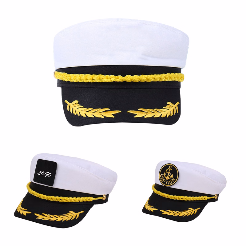 Embroidered Navy Cap Sun Hat