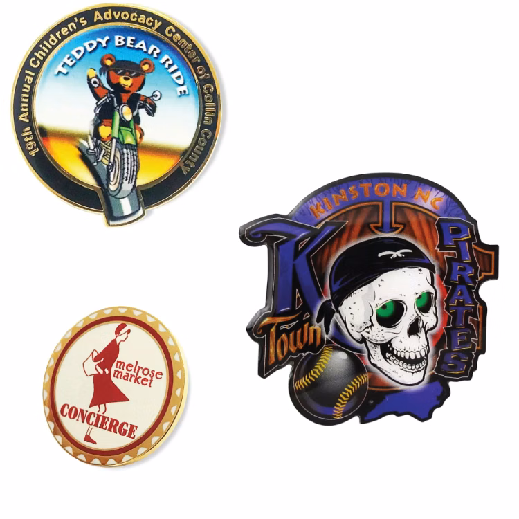1.5" Full Color Offset Printed Lapel Pin with Epoxy Dome