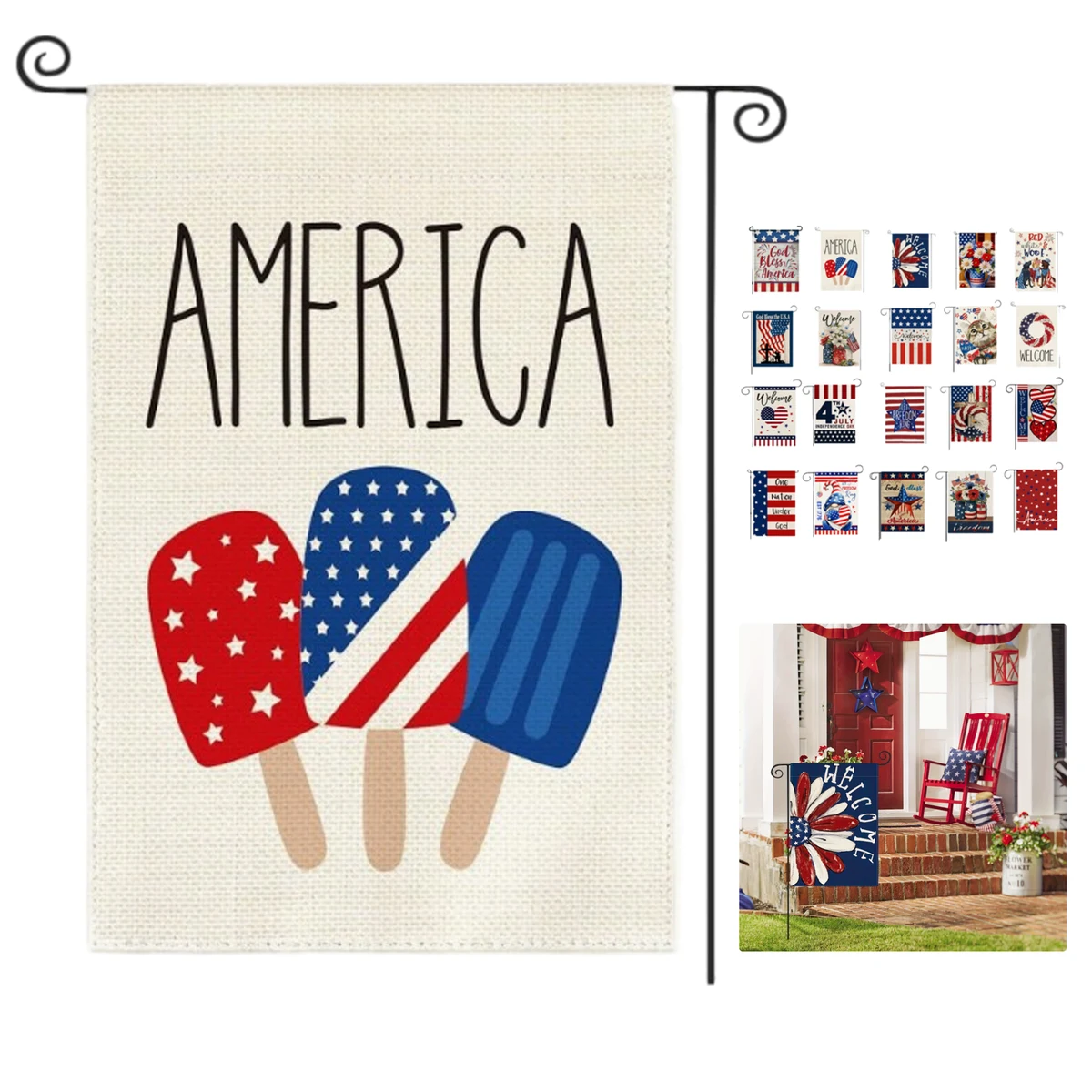 12" x 18" Double-Sided Custom Garden Flags with Hardware 1