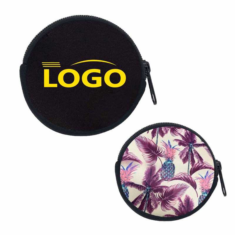 Durable Soft Neoprene Sporty Circle Coin Purse Outdoor