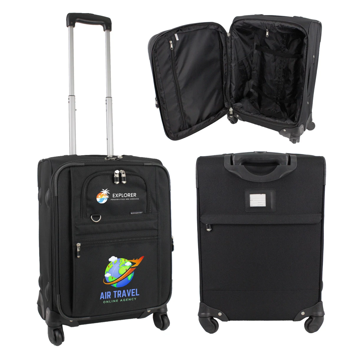 Expandable Carry-On Luggage w/ 360 Swivel Wheels 1