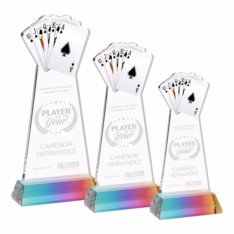 Poker Award on Hartford Base - Prismatic