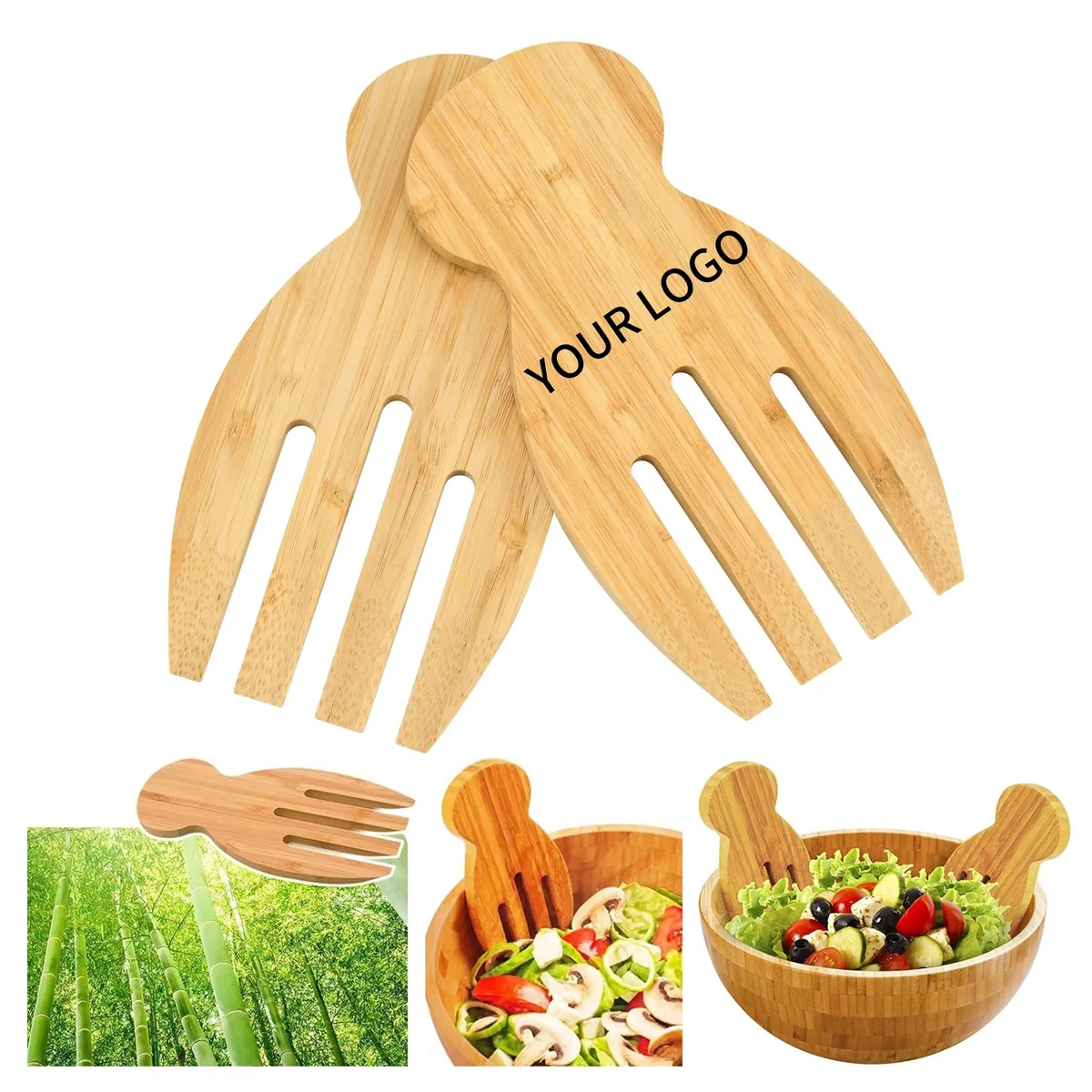 Bamboo Salad Tongs 1