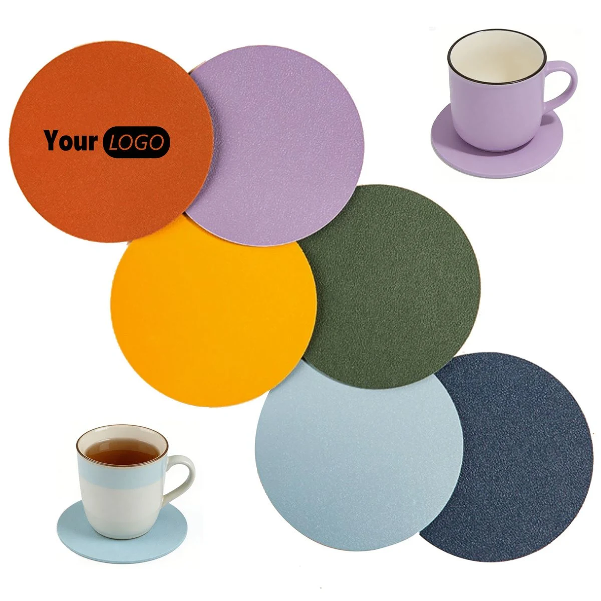 PU Leather Advertising Anti Slip And Waterproof Coaster 1