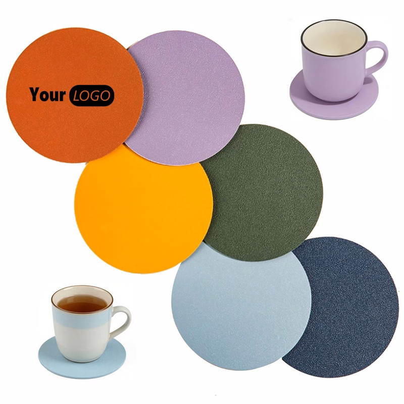 PU Leather Advertising Anti Slip And Waterproof Coaster