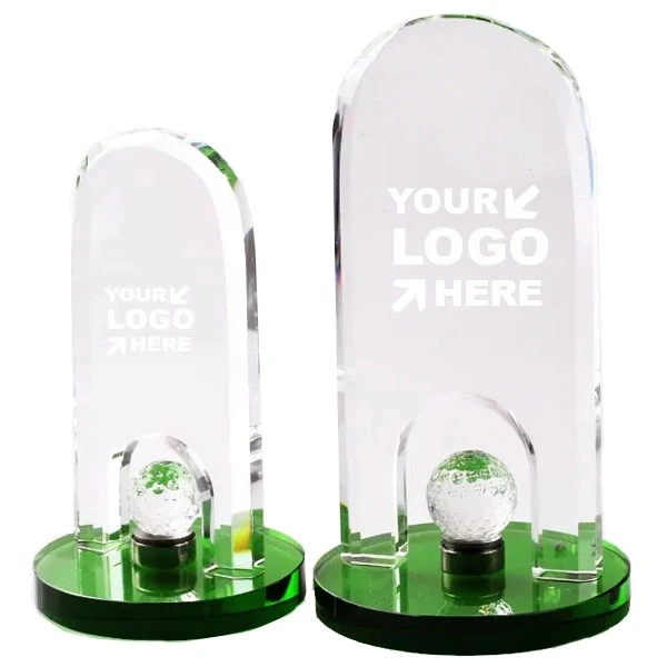 Crystal Dome Golf Award with Green Base 1