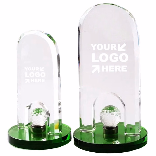 Crystal Dome Golf Award with Green Base