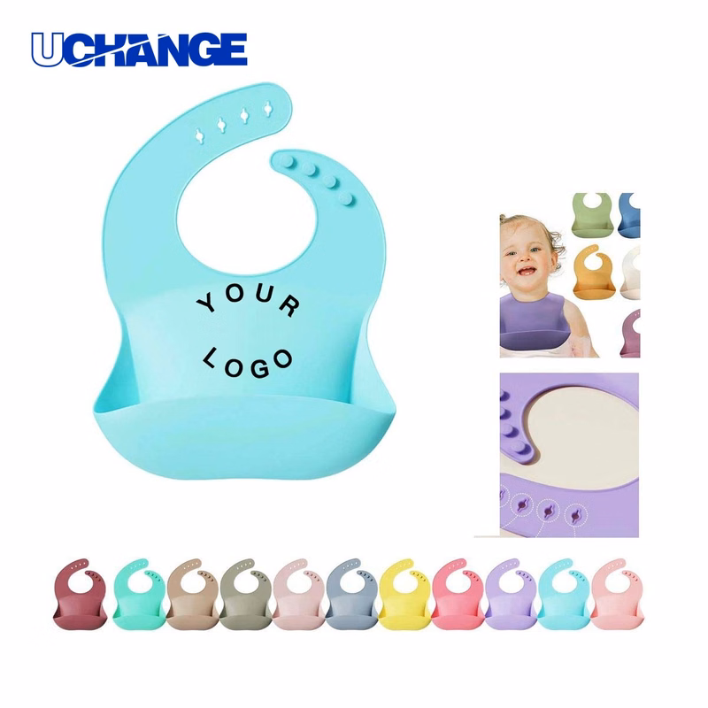 Reusable Silicone Baby Bib with Adjustable Strap for Feeding