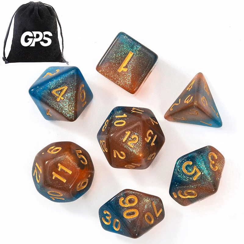 Polyhedral Dice Set with Pouch