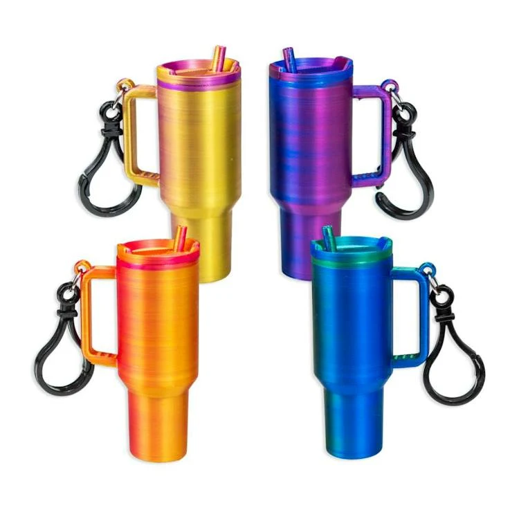3D Printed Tumbler Lip Balm Holder Keychain Assorted - 3.25" 1