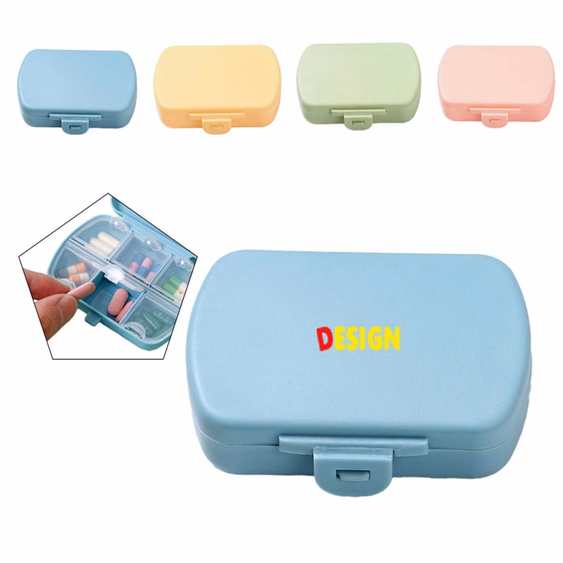 Portable 6 Grid Medication Box