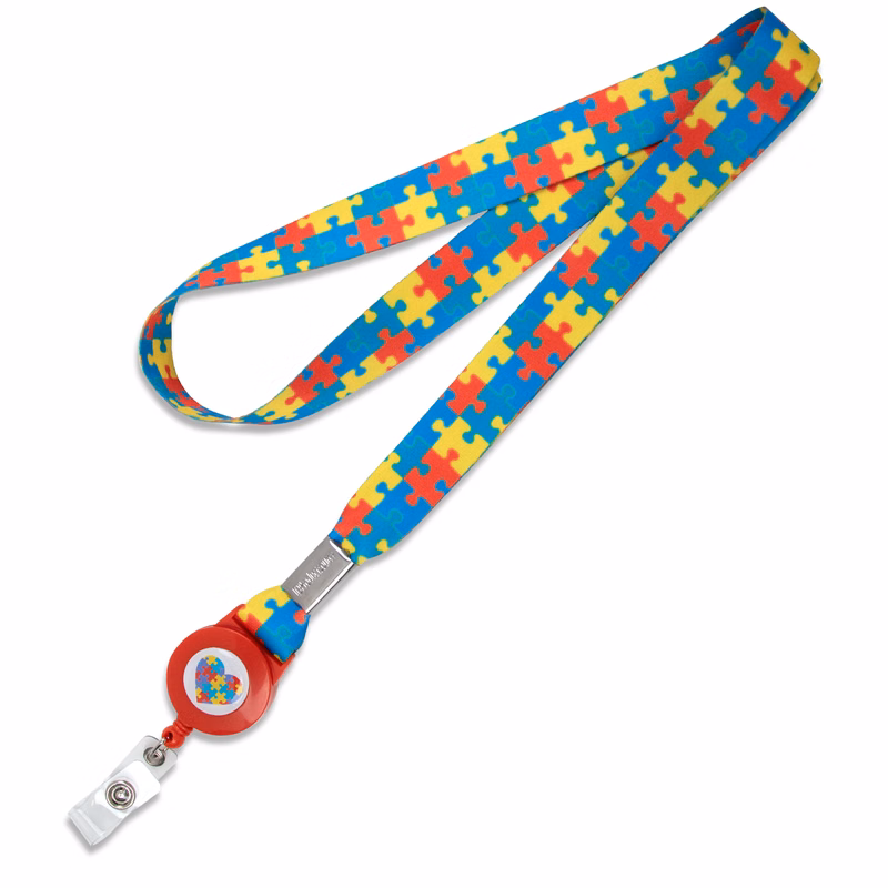 3/4" Autism Puzzle Predesigned Lanyard