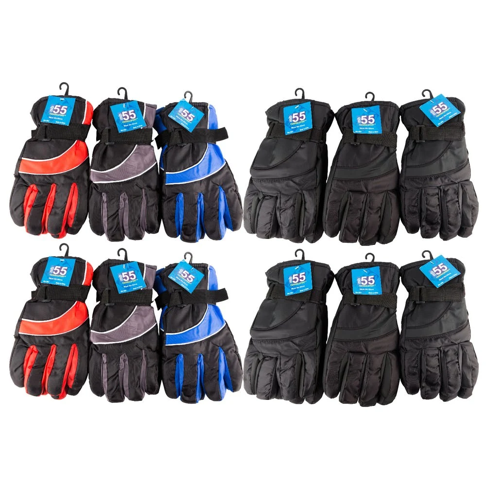 Men's Ski Gloves - Adjustable Assorted Colors 1