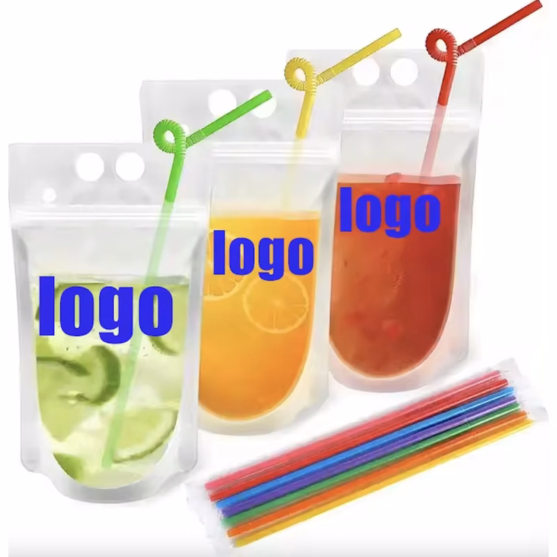 Drink Pouches with Straw Holes