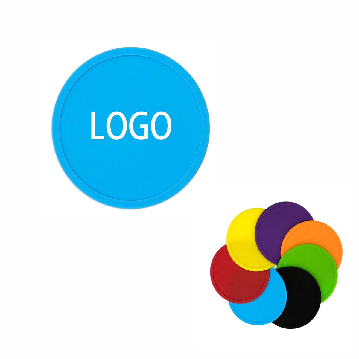 Full Color Round Silicone Coaster MOQ 50pcs 1