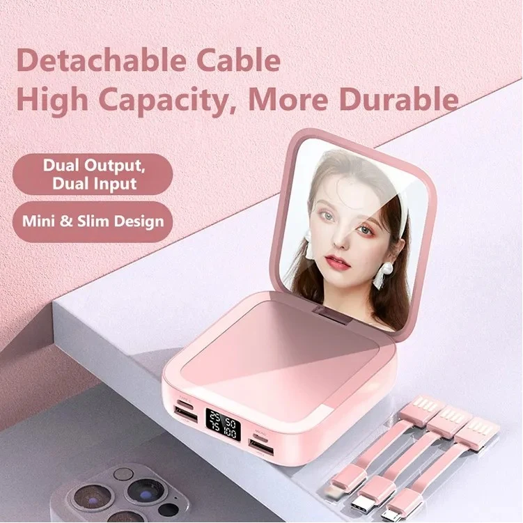 20000mAh Detachable Charging Cable With Mirror 1
