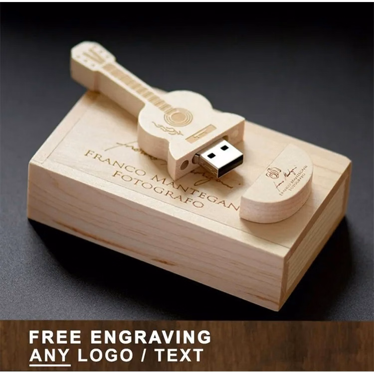 Custom Wooden Guitar USB with Box