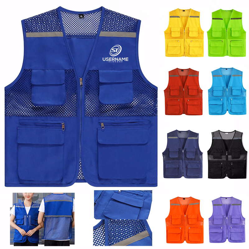 High Visibility Mesh Safety Vests with Pockets