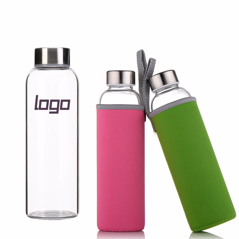18oz Transparent Glass Water and Juice Bottle