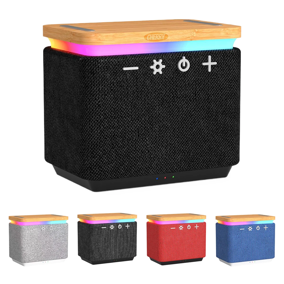 Wireless Charge Bamboo RGB Bluetooth Speaker 1