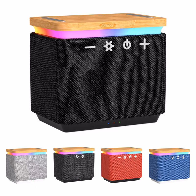 Wireless Charge Bamboo RGB Bluetooth Speaker