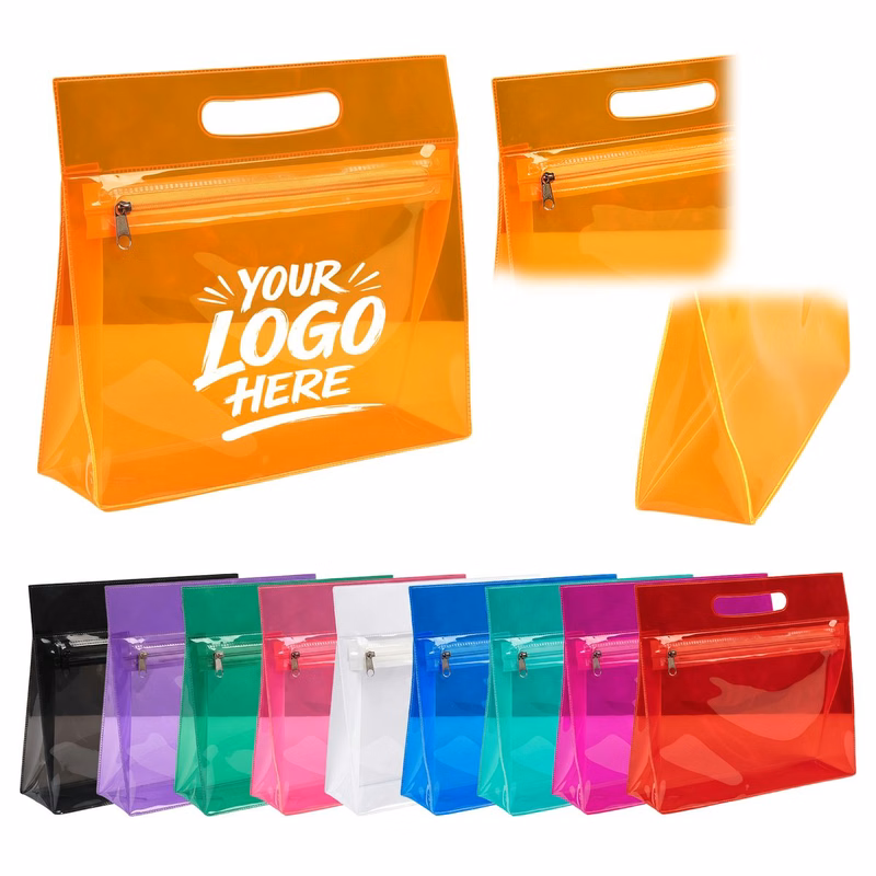 Transparent PVC Cosmetic Bag Zipper Travel Pouch