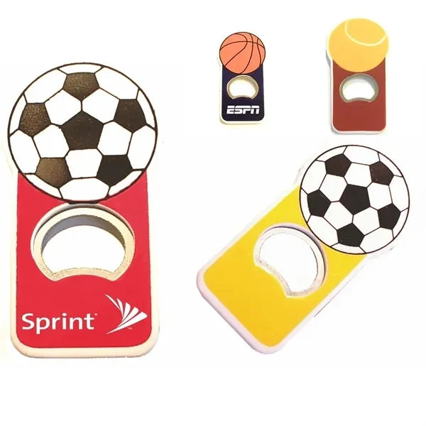 Custom Jumbo Basketball Magnetic Bottle Opener — Refrigerator Metal Barware 1