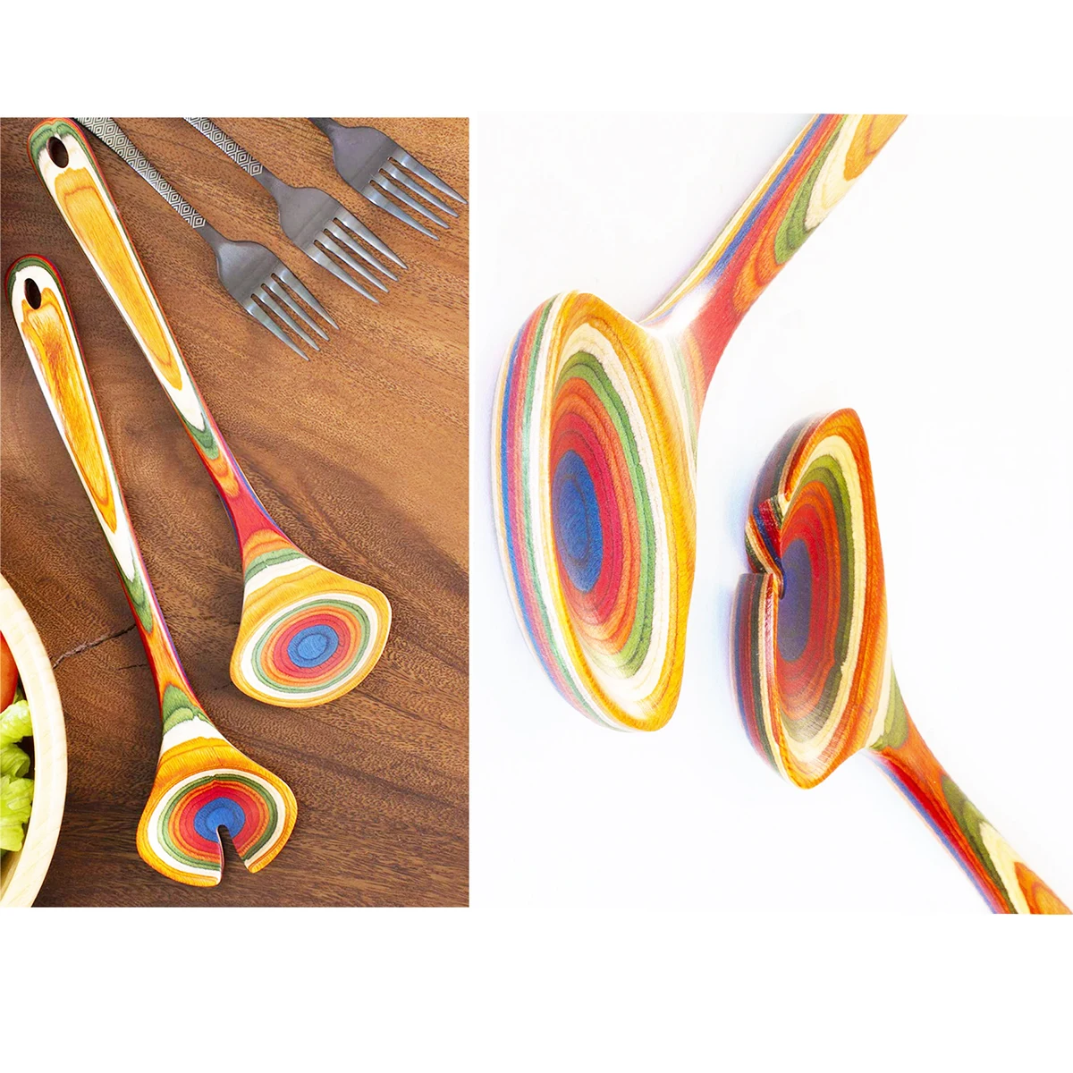 Baltique Marrakesh Collection Wooden Salad Serving Utensil Set 1
